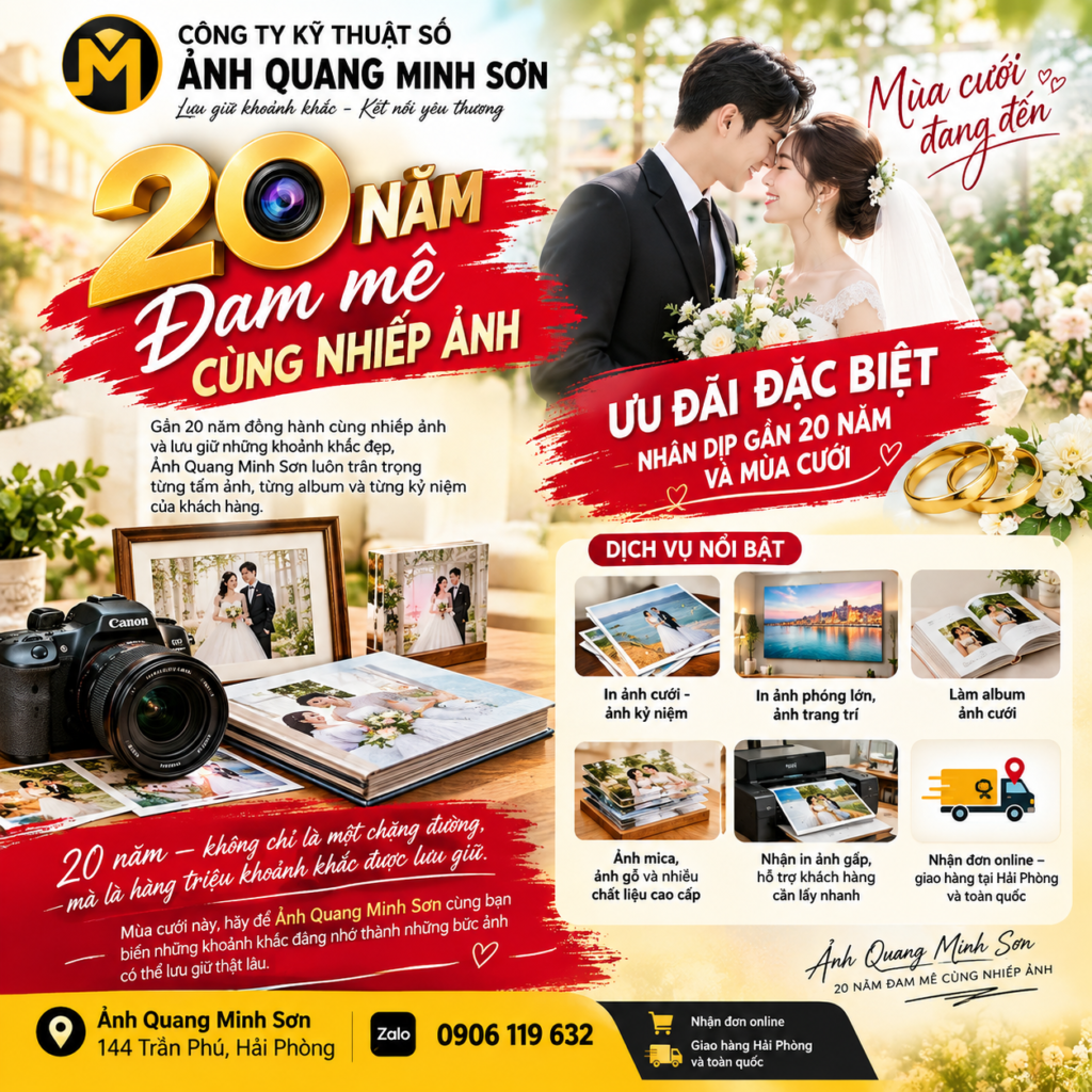 In Ảnh Đẹp Hải Phòng – Ảnh Quang Minh Sơn | 20 Năm Đam Mê Cùng Nhiếp Ảnh, Ưu Đãi Mùa Cưới